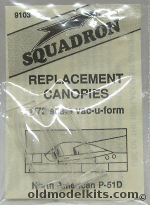 Squadron 1/72 (2) P-51D Mustang Replacement Canopies, 9103 plastic model kit